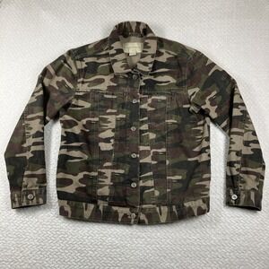 Anthropologie Pilcro and the Letterpress Jacket Camo Denim Utility Medium